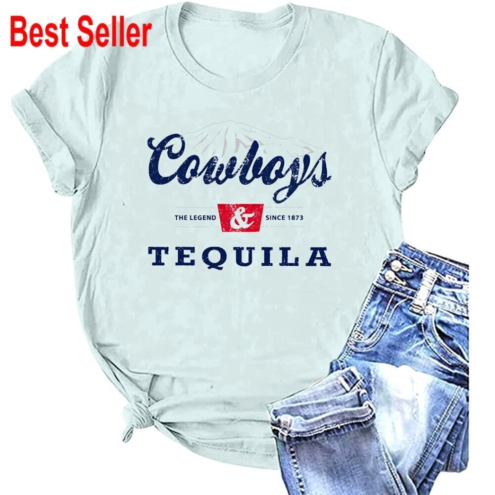 Vintage Western Graphic Tee, Soft Short Sleeve Top for Women, Concert Casual
